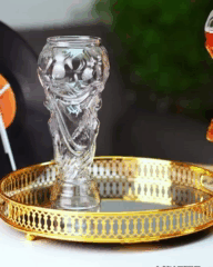 Bierglas in Pokalform 600 ml — Fußball-Design, spülmaschinenfest