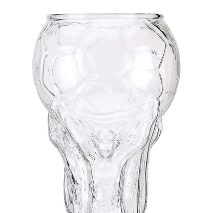 Bierglas in Pokalform 600 ml — Fußball-Design, spülmaschinenfest