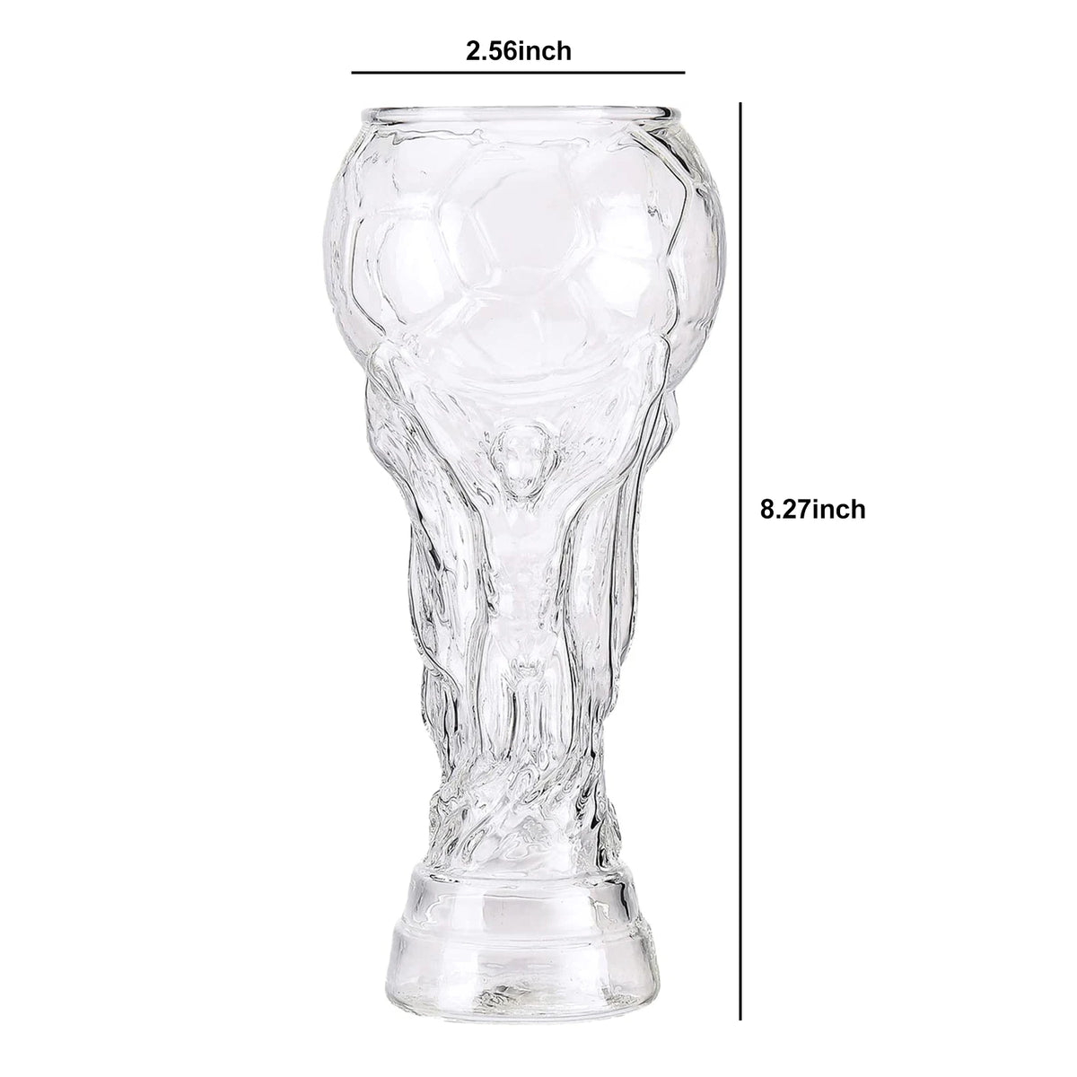 Bierglas in Pokalform 600 ml — Fußball-Design, spülmaschinenfest