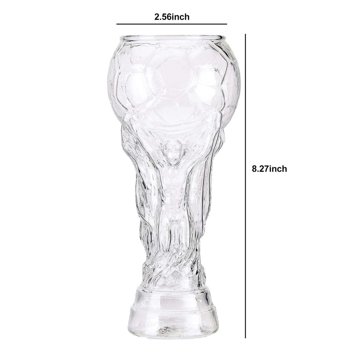Bierglas in Pokalform 600 ml — Fußball-Design, spülmaschinenfest