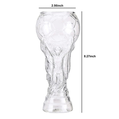 Bierglas in Pokalform 600 ml — Fußball-Design, spülmaschinenfest