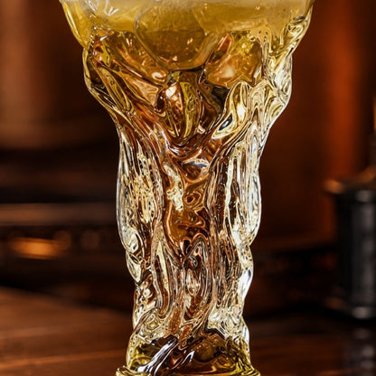 Bierglas in Pokalform 600 ml — Fußball-Design, spülmaschinenfest
